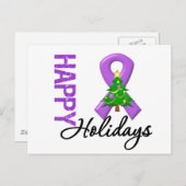 Happy Holidays Bauchspeicheldrüsenkrebs Bewusstsei Feiertagspostkarte (Vorne/Hinten)
