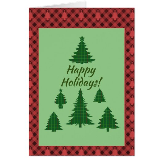 Happy Holidays Baum leere Karte (Vorne)
