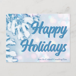Happy Holidays Beautiful Blue Winter Schneeflocken Postkarte