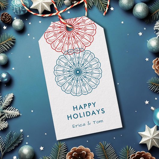 Happy Holidays benutzerdefinierte Farbe minimalist Geschenkanhänger