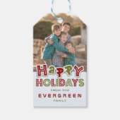 Happy Holidays benutzerdefinierte Foto- und Textge Geschenkanhänger (Vorderseite)