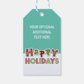 Happy Holidays benutzerdefinierte Foto- und Textge Geschenkanhänger (Rückseite)