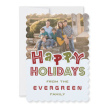 Happy Holidays benutzerdefiniertes Foto & Name-Kar