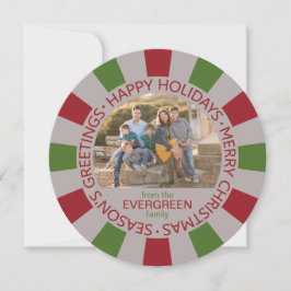 Happy Holidays benutzerdefiniertes Foto & Name-Kar Feiertagskarte