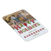 Happy Holidays benutzerdefiniertes Foto- und Textm Magnet (Rechte Seite)