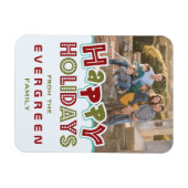 Happy Holidays benutzerdefiniertes Foto- und Textm Magnet (Horizontal)