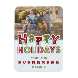 Happy Holidays benutzerdefiniertes Foto- und Textm Magnet