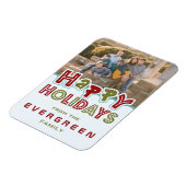 Happy Holidays benutzerdefiniertes Foto- und Textm Magnet (Linke Seite)