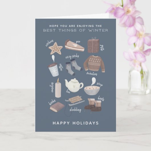 Happy Holidays Best of Winter Karte (Orchidee)