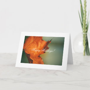 Happy Holidays Best Wished Maple Leaf Card Feiertagskarte