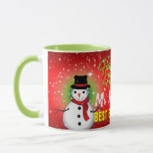 Happy Holidays Bester Boss je mit Namen Tasse (Links)