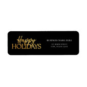 Happy Holidays Black Gold Rücksendeadresse (Vorne)
