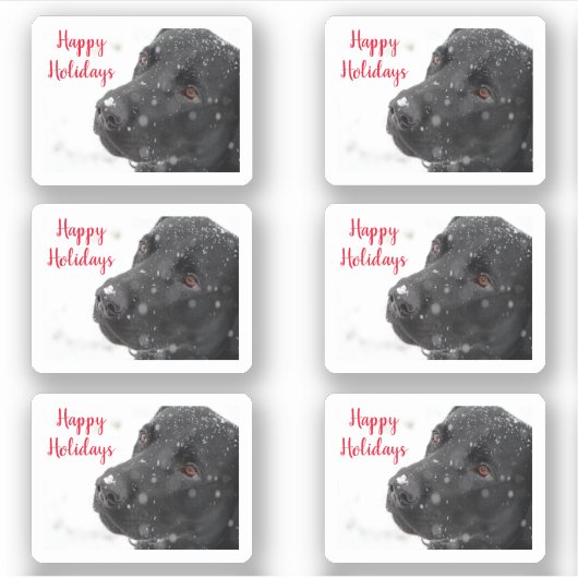 Happy Holidays Black Lab Aufkleber (Vorderseite)