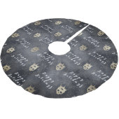Happy Holidays Black Skulls Tree Skirt Polyester Weihnachtsbaumdecke (Schrägansicht)