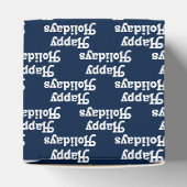 "Happy Holidays" blaue, weiße Weihnachtsgeschenke Geschenkschachtel (Oben)