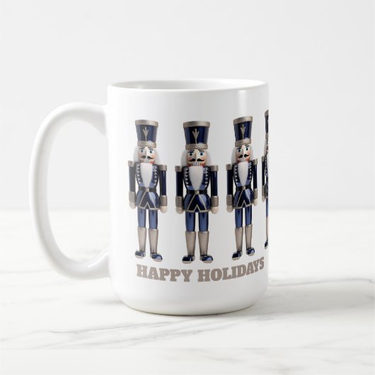 Happy Holidays Blue and Silver Nutcrackers Tasse (Links)