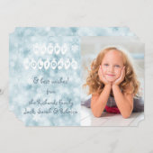 Happy Holidays Blue Bokeh Foto Vorlage Weihnachten (Vorne/Hinten)