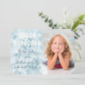 Happy Holidays Blue Bokeh Foto Vorlage Weihnachten (Stehend Vorderseite)