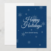 Happy Holidays Blue Card Feiertagskarte (Vorne/Hinten)