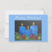 Happy Holidays Blue Flat Card Dankeskarte (Vorderseite)