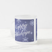Happy Holidays Blue Holiday Glass Tasse Set (Vorderseite Links)