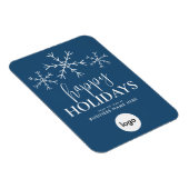 Happy Holidays Blue Modern Logo Business Magnet (Rechte Seite)