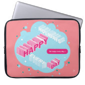 Happy Holidays, Blue & Pink Laptopschutzhülle (Vorderseite)