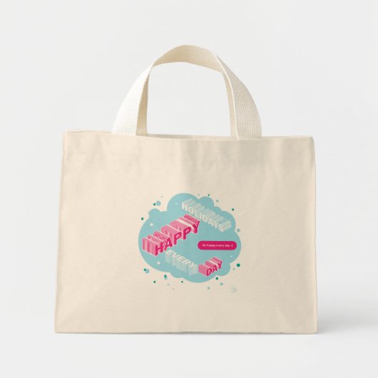 Happy Holidays, Blue & Pink Mini Stoffbeutel (Vorne)