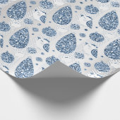 Happy Holidays Blue Silver Glitzer White Ball Dec Geschenkpapier (Ecke)