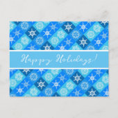Happy Holidays Blue Snowflakes Postkarte (Vorderseite)