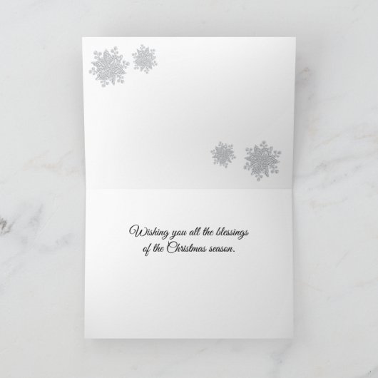 Happy Holidays Blue Trees Elegante Weihnachten Karte (Innenseite)