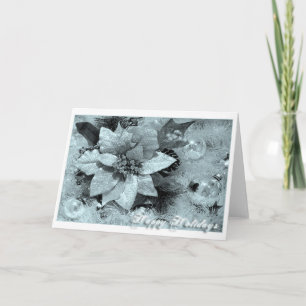 Happy Holidays-Blue und Silver Feiertagskarte