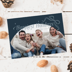 Happy Holidays Blue Weihnachtskarte Feiertagskarte