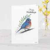 Happy Holidays Bluebird Card Karte (Gelbe Blume)