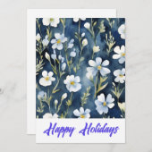 Happy Holidays Blume Wasserfarbe Frohe Weihnachten (Vorne/Hinten)