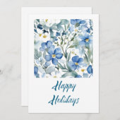 Happy Holidays Blume Wasserfarbe Frohe Weihnachten (Vorne/Hinten)