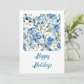 Happy Holidays Blume Wasserfarbe Frohe Weihnachten (Stehend Vorderseite)