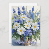 Happy Holidays Blume Wasserfarbe Frohe Weihnachten (Vorne/Hinten)