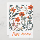 Happy Holidays Blume Wasserfarbe Frohe Weihnachten (Vorne/Hinten)