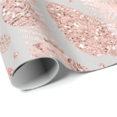 Happy Holidays Blush Grauer Glitzer Weihnachtsbär Geschenkpapier (Rolleneckpunkt)