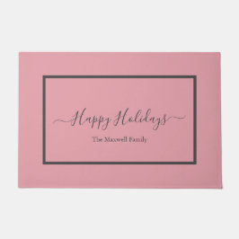 Happy Holidays blush rosa Skriptfamilie Fußmatte