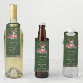 Happy Holidays Boho Corporate Client Geschenk Flaschenanhänger