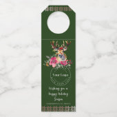 Happy Holidays Boho Corporate Client Geschenk Flaschenanhänger (Vorderseite)