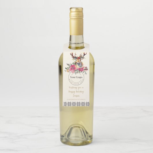 Happy Holidays Boho Corporate Client Geschenk Flaschenanhänger (Auf Flasche)