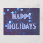 Happy Holidays Bokeh Blue Postkarte (Vorderseite)
