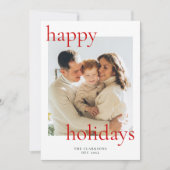 Happy Holidays Bold & Classic Feiertagskarte (Vorderseite)