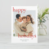 Happy Holidays Bold & Classic Feiertagskarte (Stehend Vorderseite)