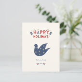 Happy Holidays Bold Typografie Postkarte (Stehend Vorderseite)