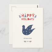 Happy Holidays Bold Typografie Postkarte (Vorne/Hinten)