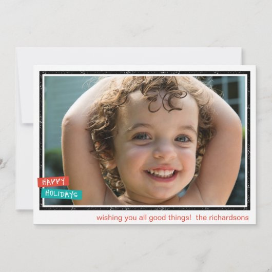 Happy Holidays Border Feiertagskarte (Vorderseite)